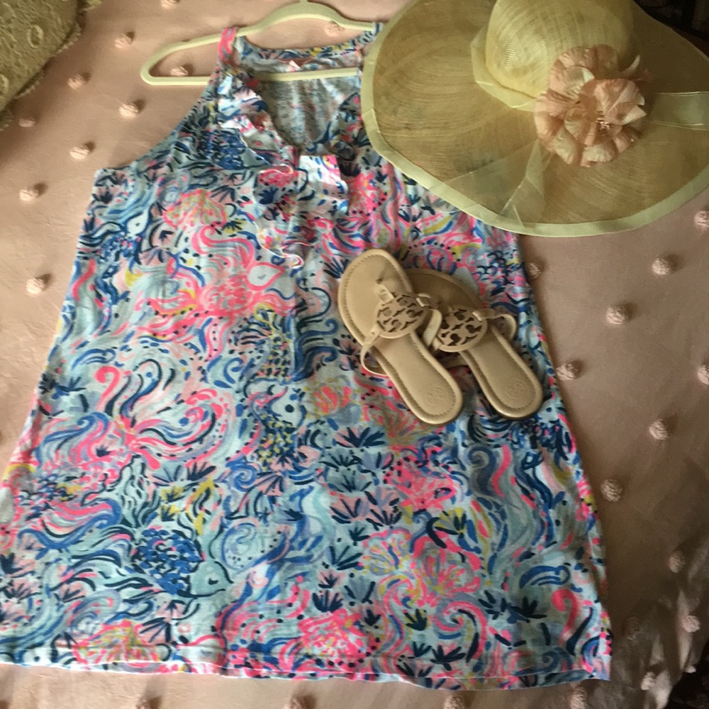 Lilly Pulitzer Racer Back , ruffle front , casual dress